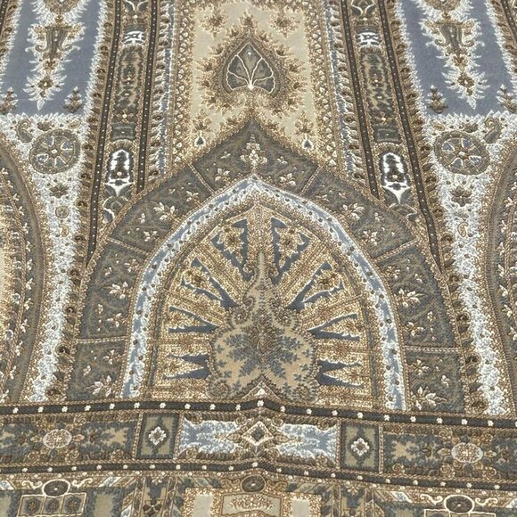 Auth ETRO - Brown Gray Multi Wool Silk Scarf - Picture 4 of 6